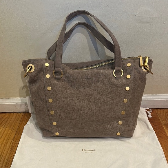 Hammitt Daniel Lrg-Grey Natural Tote Bag with Gold Hardware - Picture 2 of 10